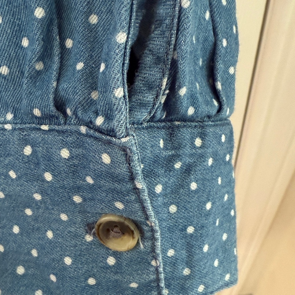 LC Lauren Conrad Denim Polka Dot Shirt size XS - Picture 5 of 8